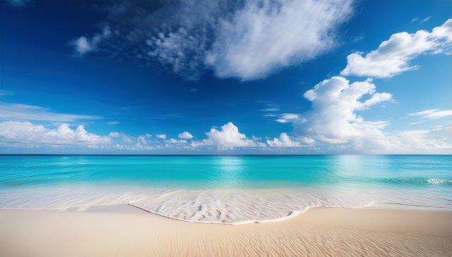 白い砂浜と青い空の写真