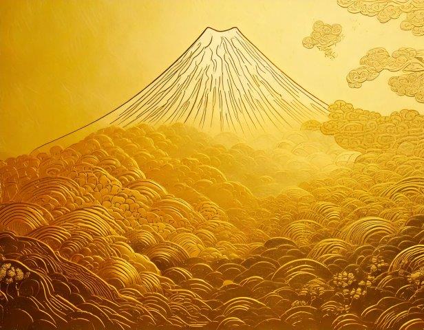 黄金の富士山の装飾１